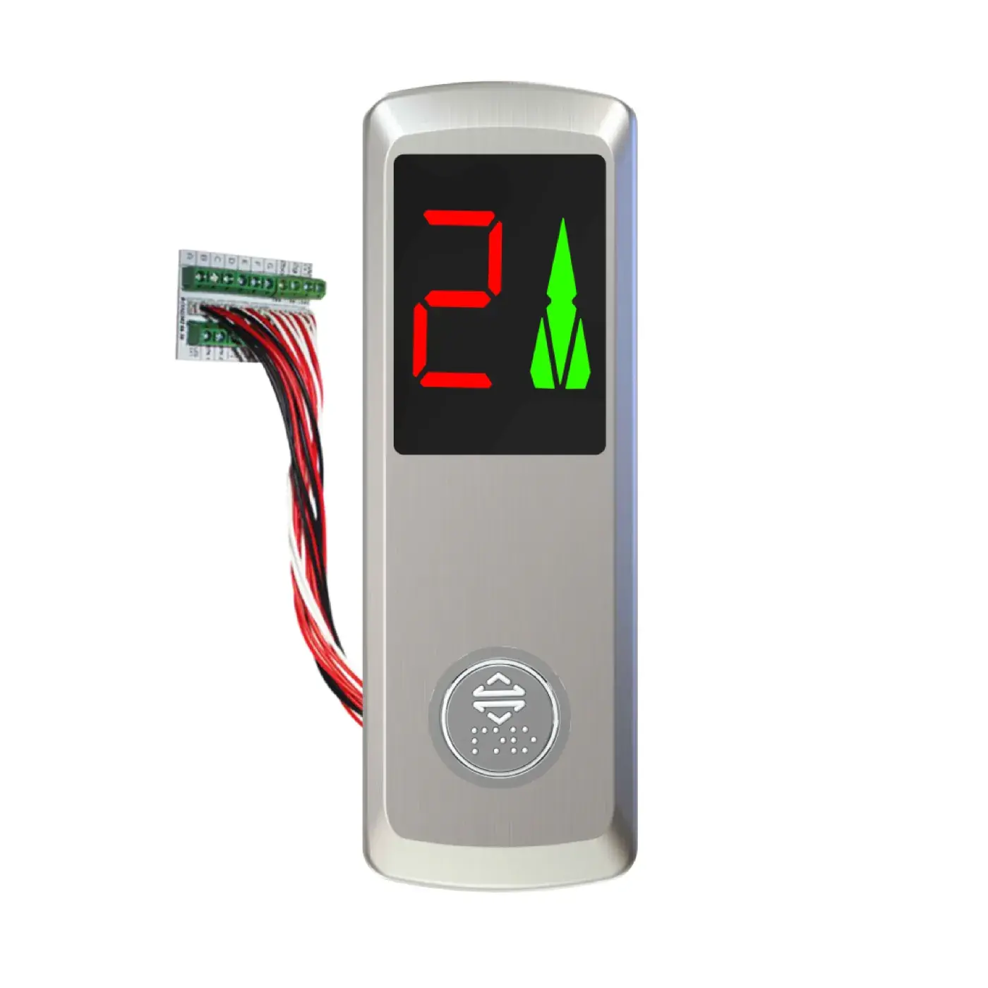 Lumina — with indicator, one button, pre-wired connection — landing call panel, product view